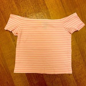 Cute pink off the shoulder top girls size L